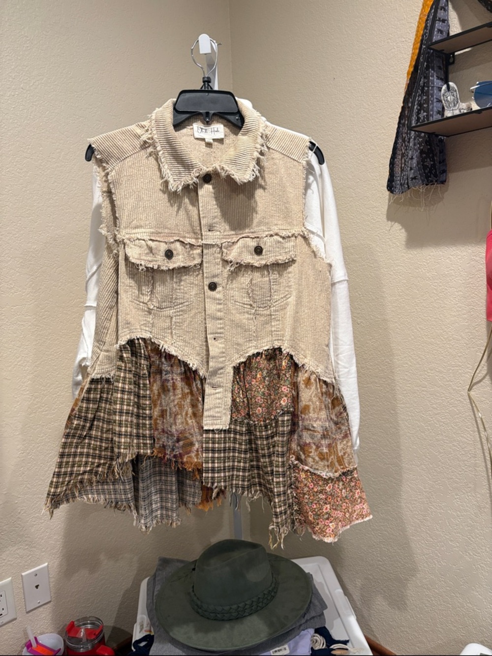 Corduroy Boho Patchwork Duster New! By Oli & Hali - Picture 6 of 11
